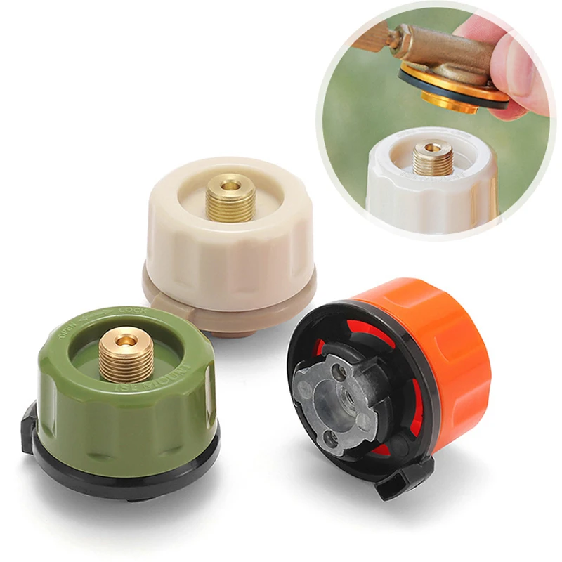 

Outdoor Camping Stove Gas Tank Conversion Adapter Portable Stove Burner Conversion Head Auto-off Gas Cartridge Tank Adapter