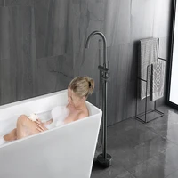 brass floor gun gray mounted bathtub shower faucet swivel waterfall spout free standing bathroom crane bath shower mixer tap