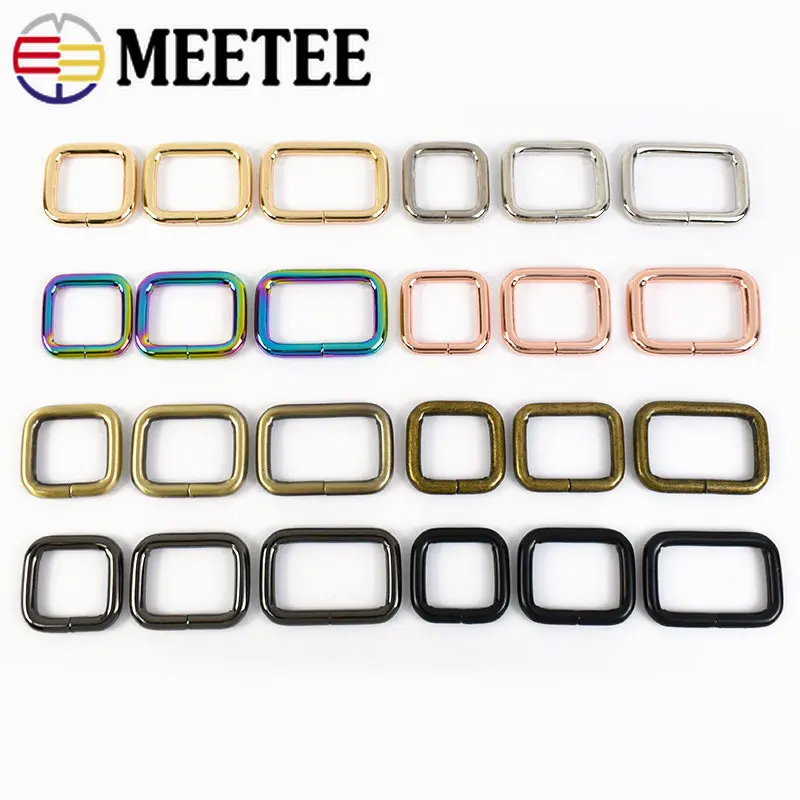 

50Pcs Metal Buckles for Strap Belt Webbing Ring Handbag Chain Ribbon Adjuster Clasp Hooks DIY Hardware Accessories