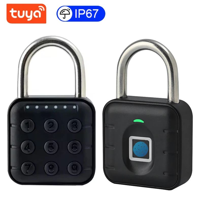 Фото Tuya умный Bluetooth пароль от отпечатка пальца замок водонепроницаемый без ключа безопасность электронная сумка для багажа чехол противоугонный замок №1