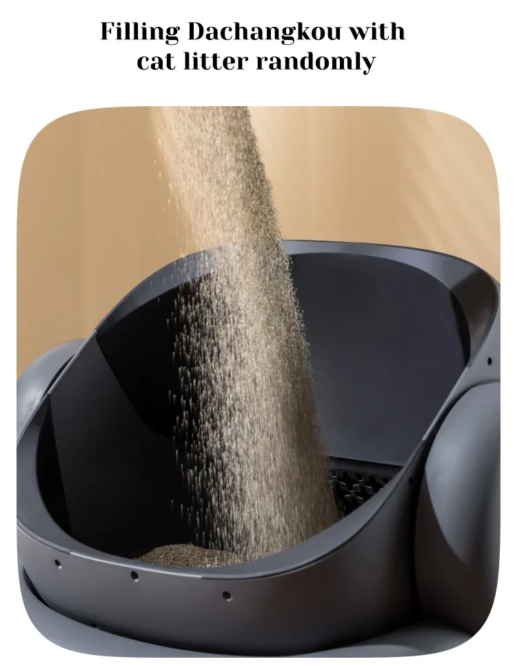 Новый черный автоматический ящик для кошек Petree Cat Smart Toilet APP Дистанционное