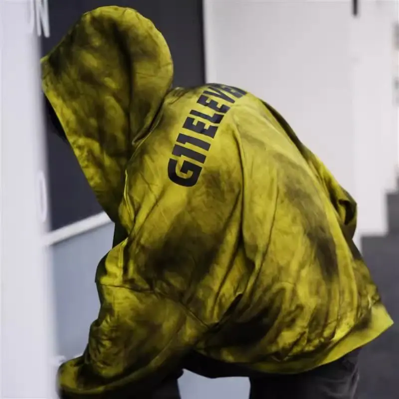 

Толстовка Y2k мужская с надписью, свитер в американском стиле ретро, в стиле хип-хоп, окрашенный в завязку, плащ, свитшот с градиентом в темном стиле панк, уличная одежда