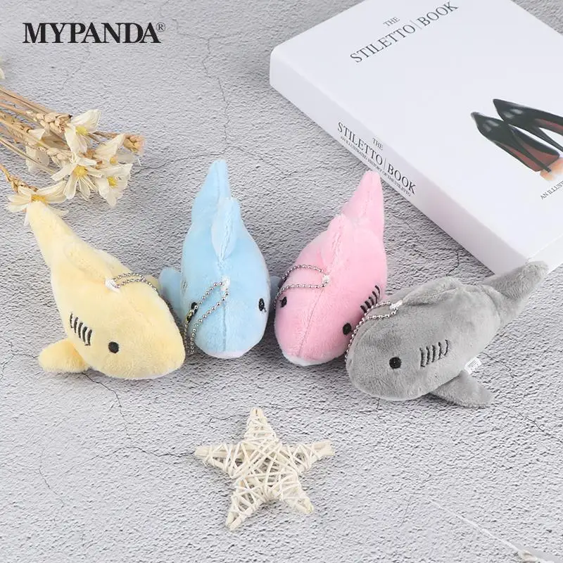 12CM Soft Cute Simulation Shark Plush Key Chain Pendant Toys Cartoon Whale Stuffed Doll Backpack Keychain Bag Kids Gifts - купить по