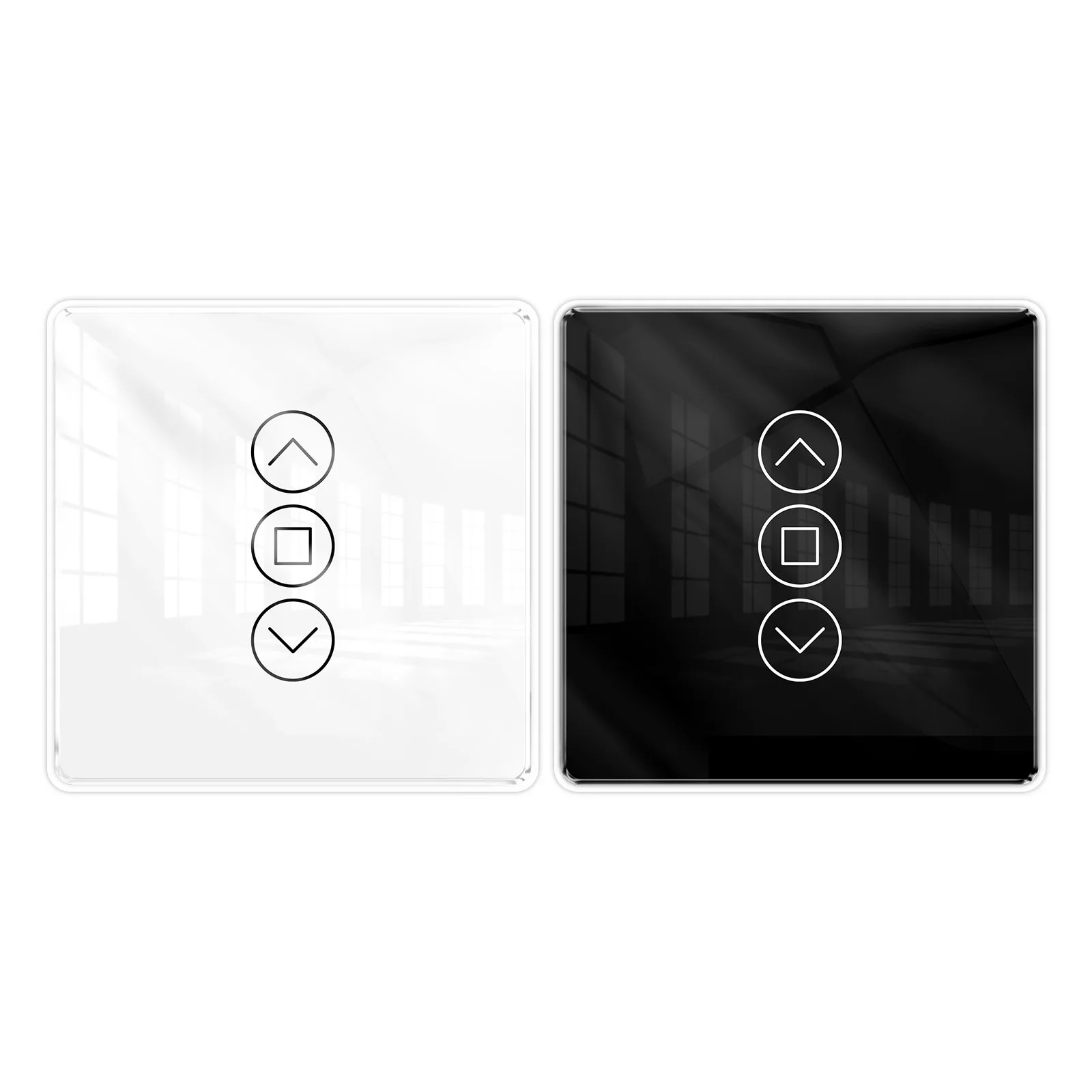 

WiFi Graffiti Smart Curtain Switch 2.5D Arc Curtain Panel App Timing Voice Control Touch Switch