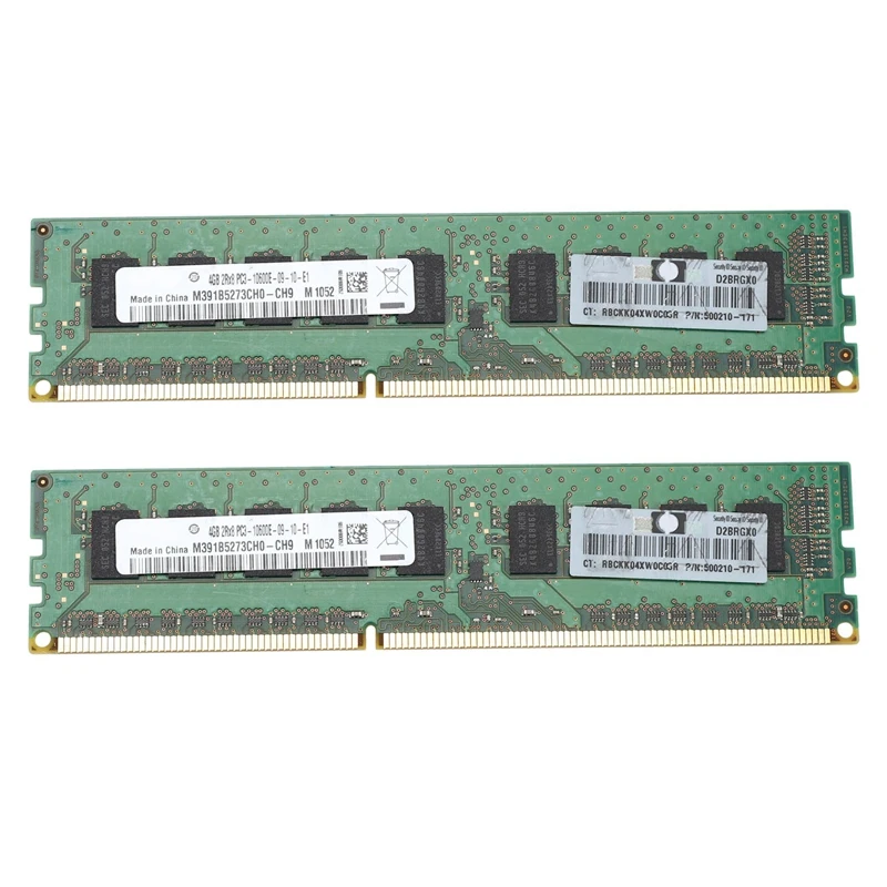 2x4GB 2RX8 PC3-10600E 1,5 V DDR3 1333Mhz ECC Память ОЗУ без буфера для серверной рабочей станции (4G)