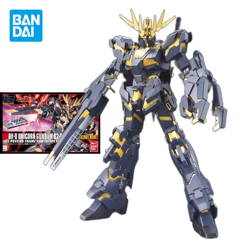 

Bandai Original GUNDAM HGUC H134 RX-O UNICORN BANSHEE 1/144 Anime Action Figure Assembly Model Toys Ornaments Gifts For Children