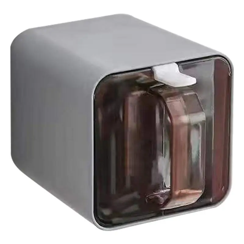 

Wall-mounted Condiment Box Kitchen Spice Containers Moisture-proof Square Spice Jar With Caps Spoon Spice Salt Storage Canister