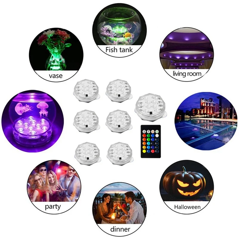 

Погружной подводсветодиодный светодиодный светильник s RGB, 10 светодиодов, ночсветильник для бассейна, уличная лампа для ВАЗ, аквариума, пруд...