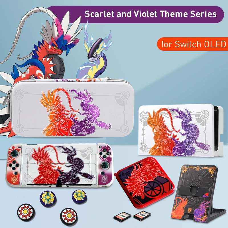 

2022 Scarlet Violet Storage Bag for Nintendo Switch OLED Carrying Case Protective Shell for NS Switch OLED Game Accessories