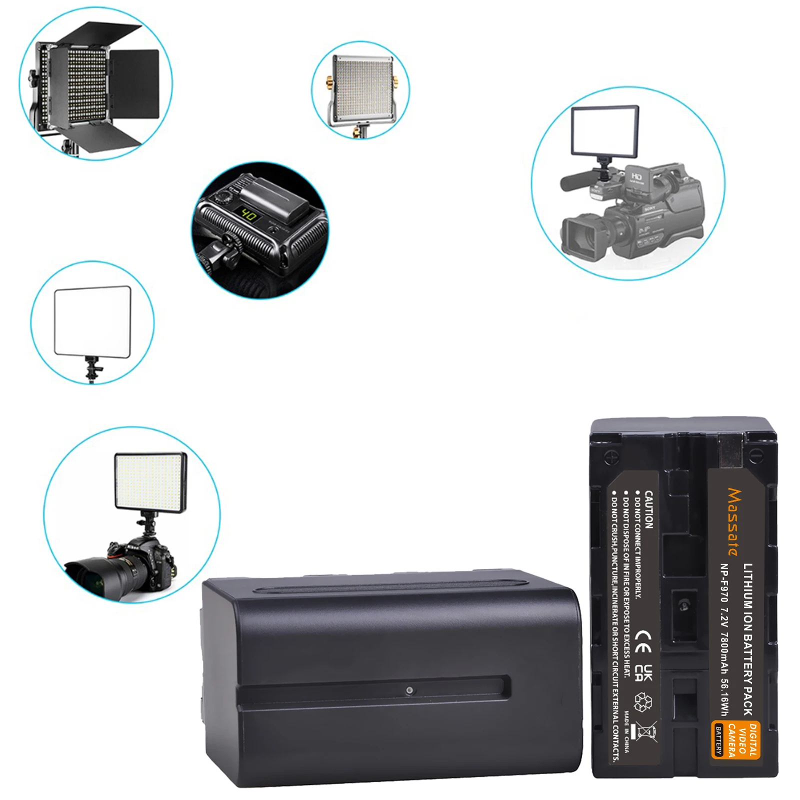 Фото Аккумуляторы Massate NP-F970 NP-F960 NP F980 Li-ion + двойное быстрое зарядное устройство для Sony PLM-100 CCD-TRV35 MVC-FD91 CCD-RV100 M55H QM71 №5