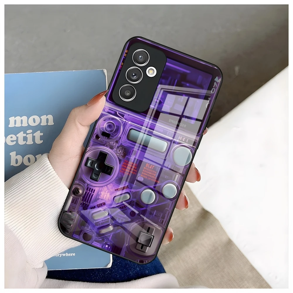 Игровой чехол для телефона Samsung S24 Ultra S23 S22 S20 Fe S21 Plus Galaxy A54 A34 A24 A53 M54 Note 20 стеклянный