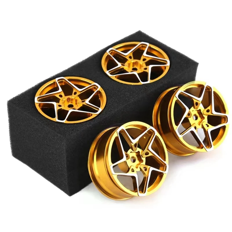 

4Pcs 1/10 On-Road Drift Car 52MM Aluminum Alloy Metal Wheel Hub 1.9Inch Climb Car Wheel Rim For HSP Tamiya HPI Parts Gold