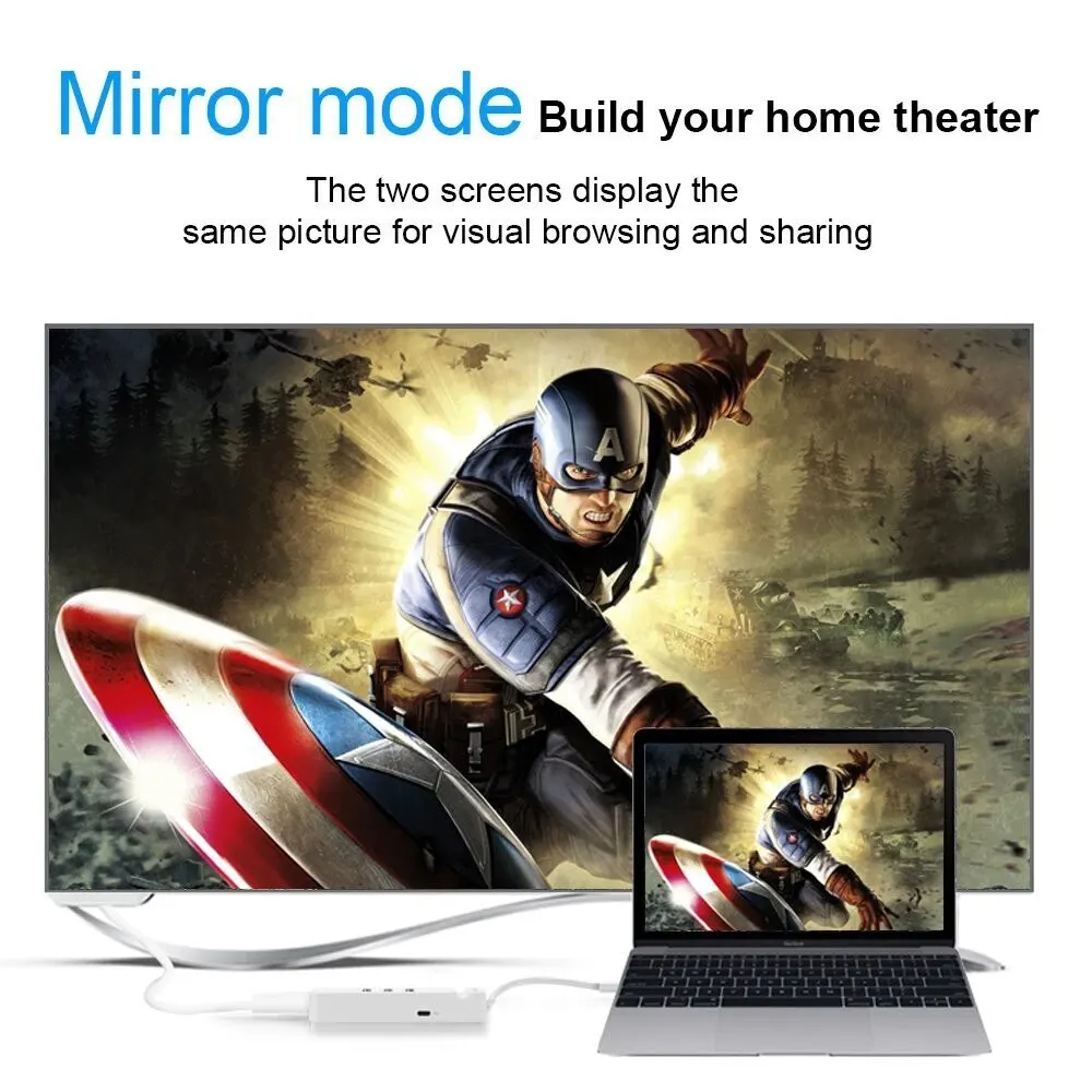 Конвертер Llano Type-c в VGA концентратор Type C USB 3 0 для Macbook 12/New Pro функция зарядки