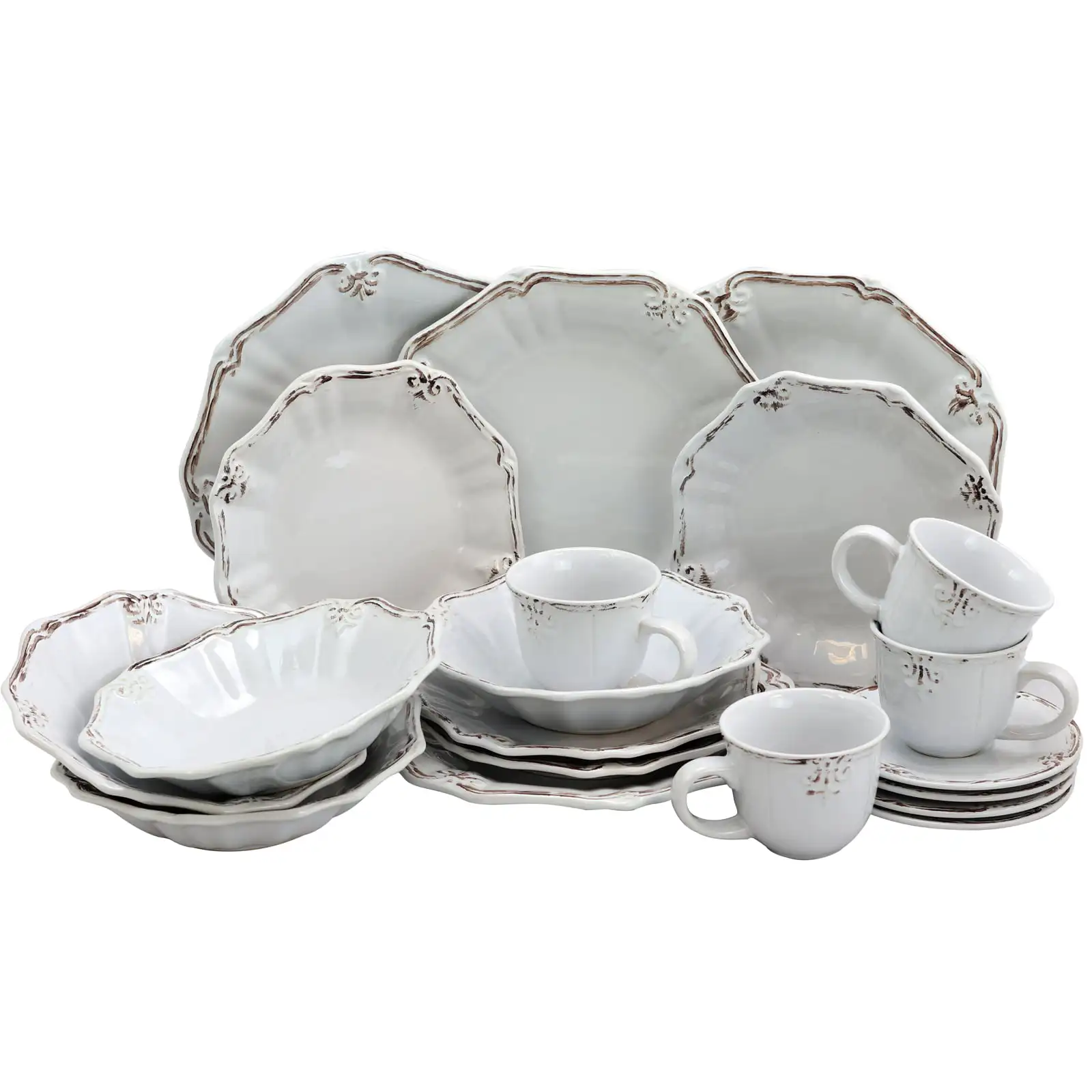 

20-Piece Dinnerware Set in White
