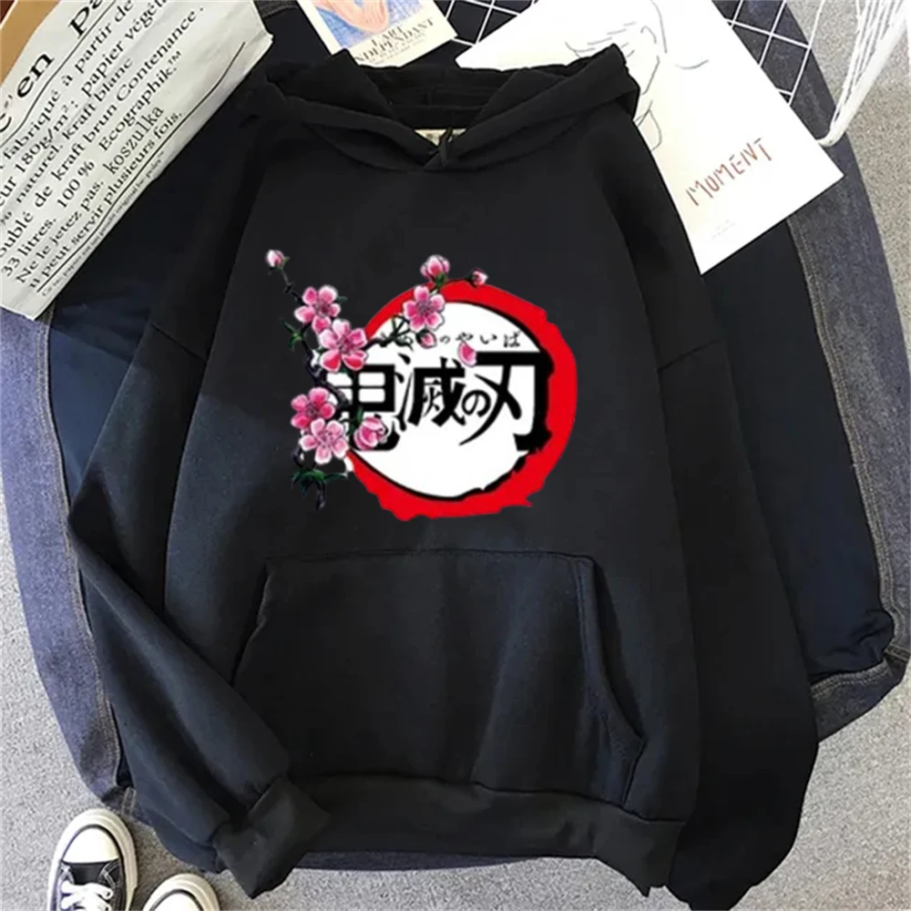 Мужская толстовка свободного кроя Harajuku Demon Slayer с графическим принтом Kamado Nezuko