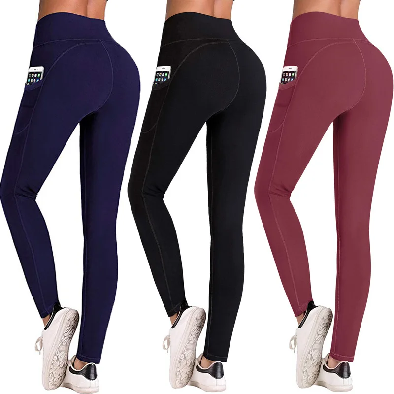 

High Waist Yoga Pants with Pockets, Tummy Control, Workout Pants for Women 4 Way Stretch Yoga Leggings with Pockets