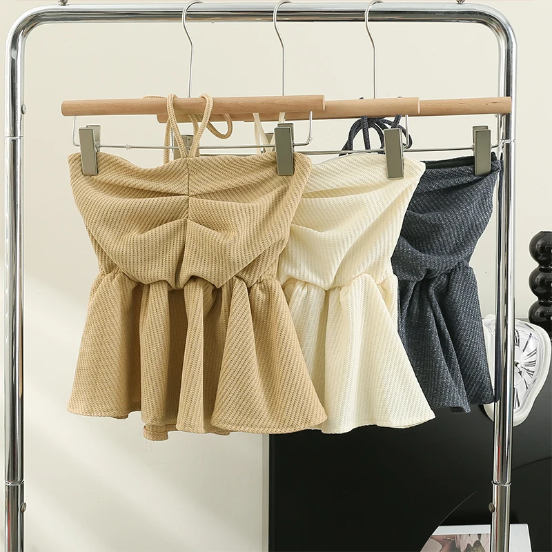 

Cute Sleeveless Backless Harajuku Woman Tank Casual Fahsion Ladies Vest Sexy French Camisole Female Tee Hotsweet Vacation Top