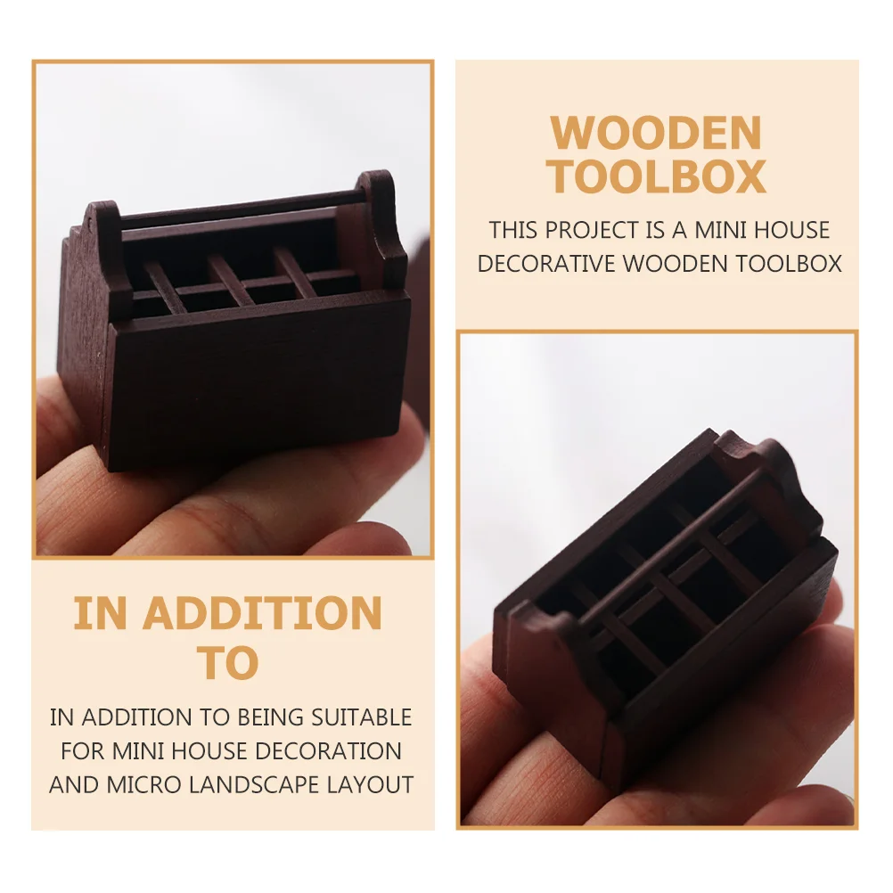 2 шт. мини-ящик для инструментов ящик дома аксессуары орнамент декор деревянное