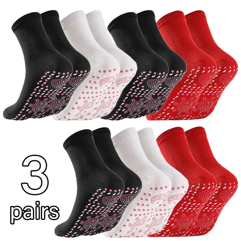 

3 пары Самонагревающиеся магнитные носки женские удобные зимние теплые носки мужские магнитные терапевтические массажные уличные спортив...