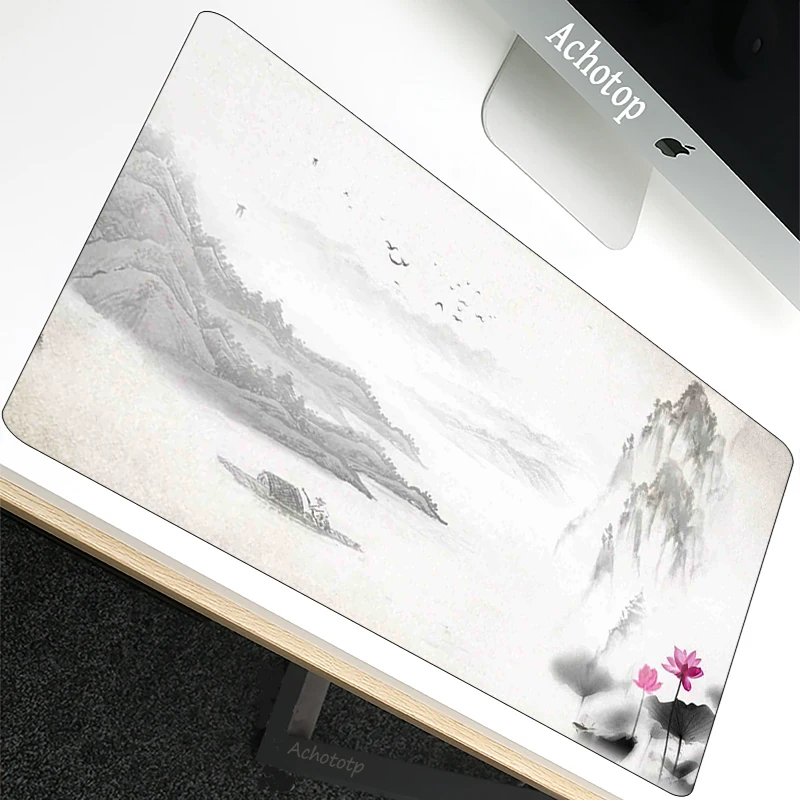 

60x30cm Sakura Chinese painting 90x40cm Mousepad Laptop Gamer Mousepad Gaming Mouse Pad Large Locking Edge Keyboard Deak Mat