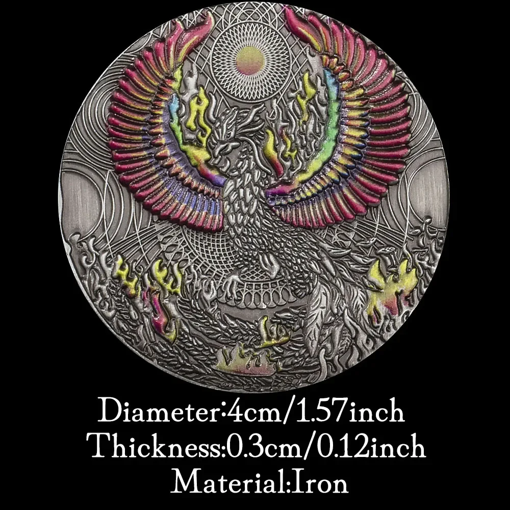 Цвет Феникса Нирвана посеребренные сувениры монеты памятные украшения для дома