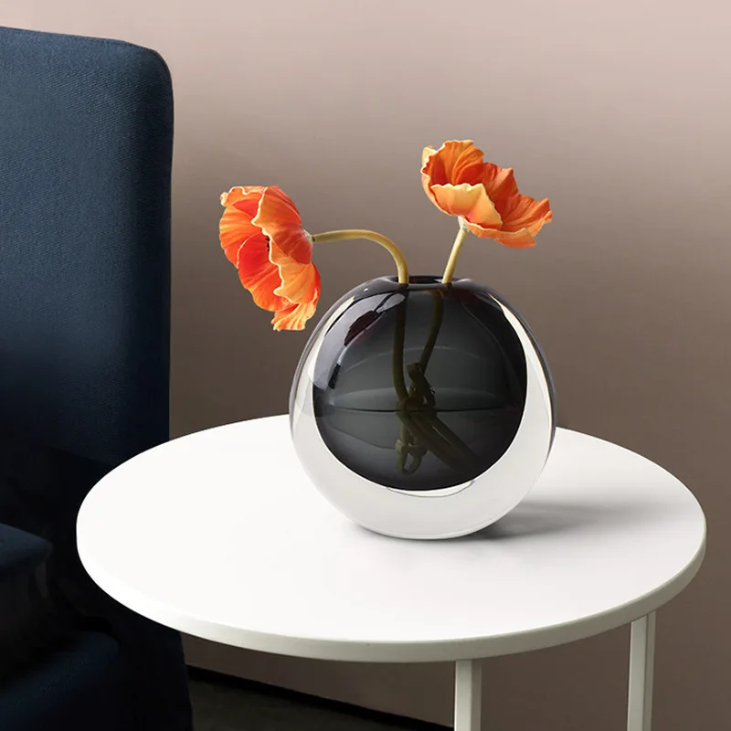 

nordic Transparent Modern Design Glass Vases Japanese Terrarium Art Flower Bottle Dried Flowers Pot decoracion Home accessories