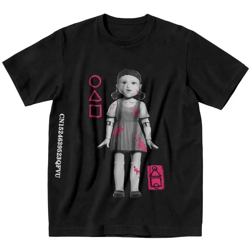 

Squid Game Tshirts Men Pure Cotton Tshirt Graphic Tees Emo Clothes Red Light Green Light T Shirt Men Fitted Clothing