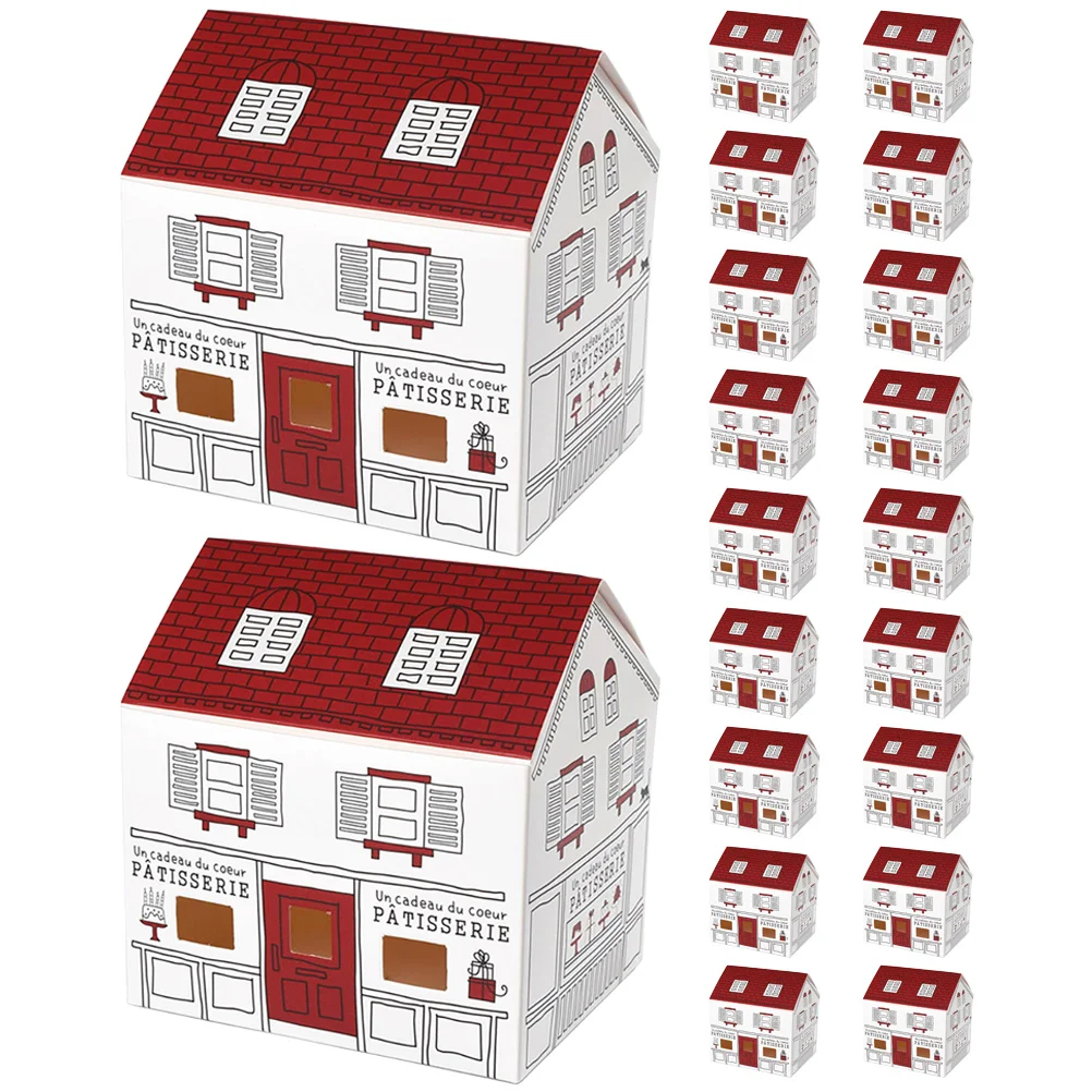 

20Pcs House Shaped Paper Boxes Empty Present Bags House Shaped Candy Boxes Candy Packing Boxes
