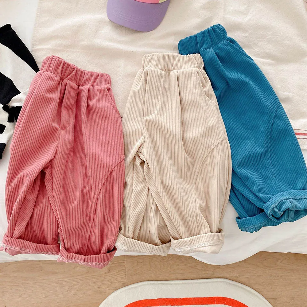 

Toddler Boy Pants Corduroy Solid Color Spring Autumn Children Clothing Casual Girls Trousers