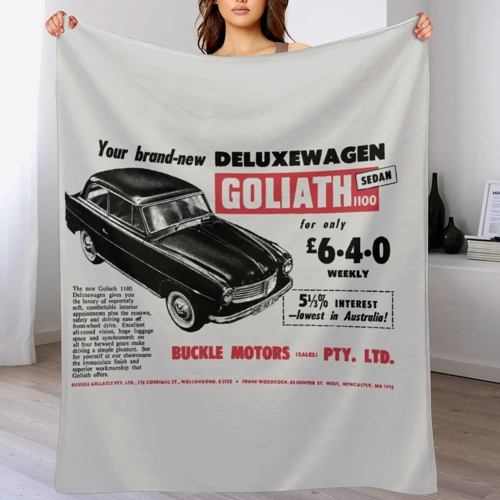 GOLIATH CARS - Плед ADVERT Гигантский диван плюшевые одеяла для кемпинга