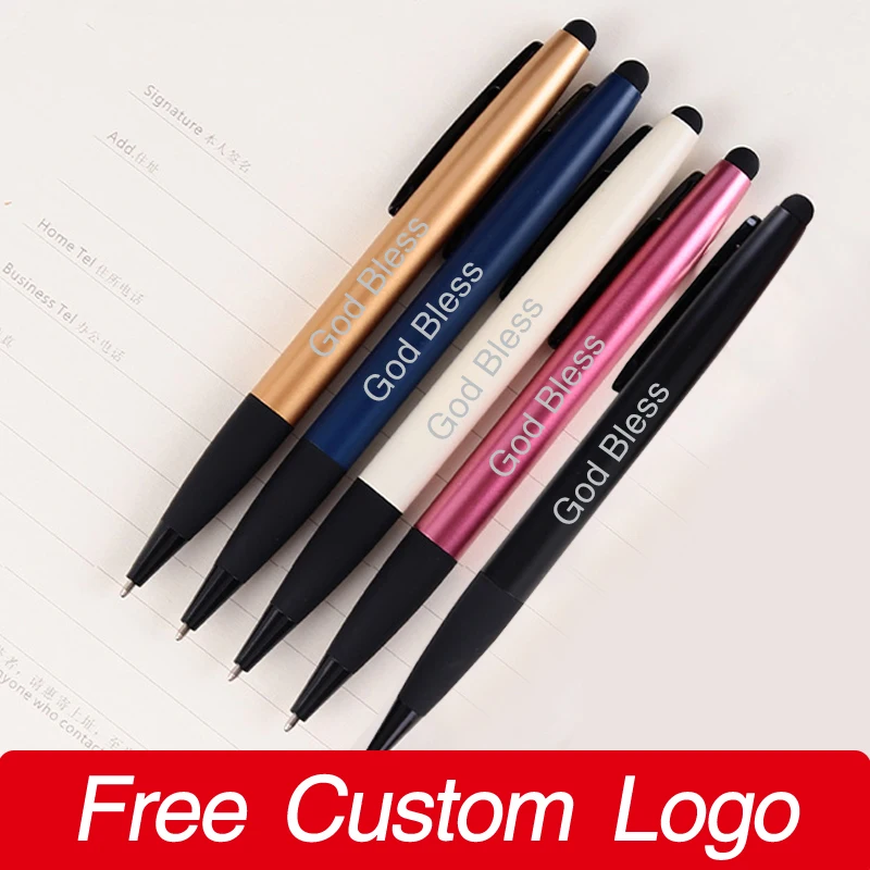 

Metal Frosted Ballpoint Pen Multicolor Capacitive Pen Ad Business Custom Logo Personalized Gift Pens Office School Stationery