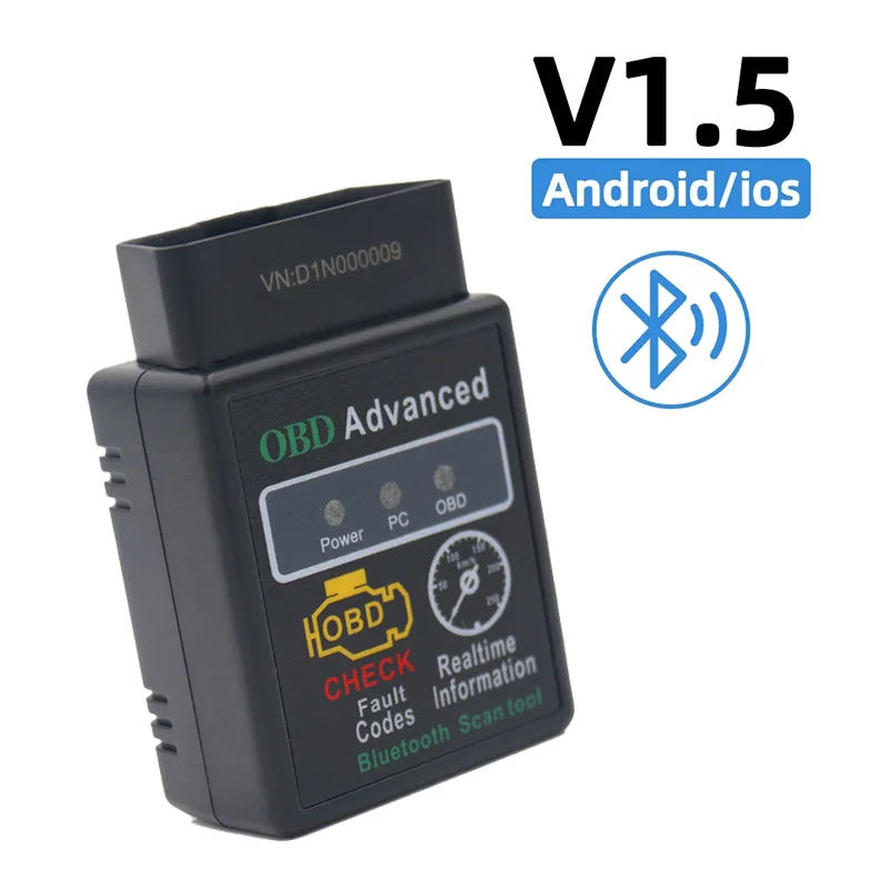 

OBD ELM327 V1.5 BT Code Reader Scan Tool Check Engine Super ELM 327 OBD2 OBDII Car Diagnostic Scanner for Android PC