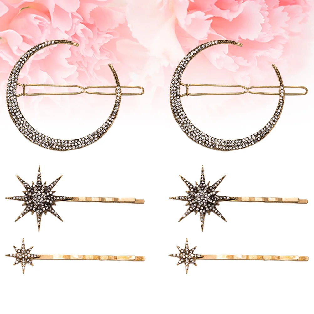 

Hair Starmoon Clip Clips Rhinestone Bobby Hairpin Minimalistvintage Barrettes Women Gold Pin Accessories Jewelry Clamps Styling