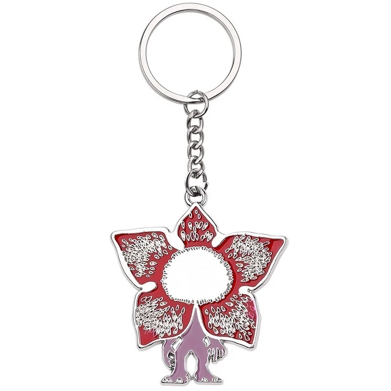 

Movie Stranger Things Anime 4cm Flower Key Chain Pink Flower Alloy Car Home Key Ring Drecor Keychain Gifts for Fans Kids Adult