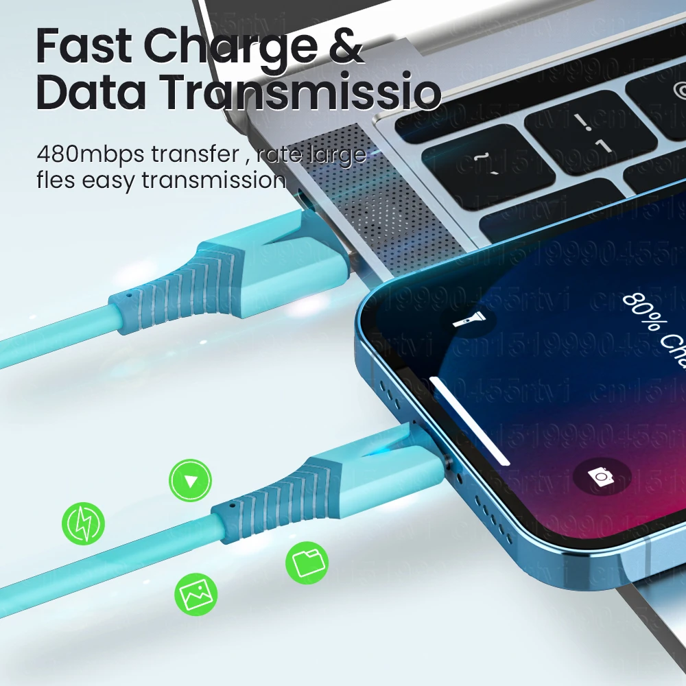 Фото 2.4A USB Cable For iPhone 13 12 11 Pro Max XS X 6s 7 8 Plus Origin Mobile Phone Quick Charging Charger Cord Data Charger Wire 2m №4