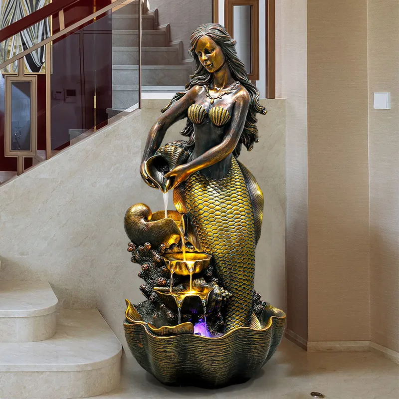 

Фонтан для воды в европейском стиле, современный увлажнитель воздуха в помещении, открывающийся шкаф для телевизора, рядом с гостиной, напо...