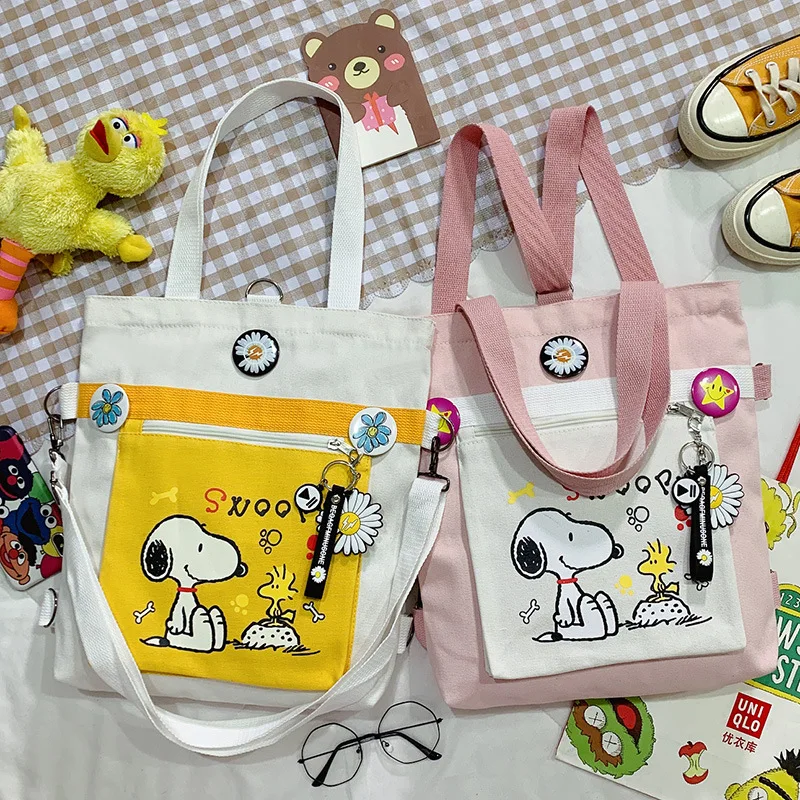 

Snoopy Fashionable Purses and Handbags Canvas Harajuku Crossbody Bags Cartoon Kawaii Shoulder Bag for Women Schoolbags Satchels