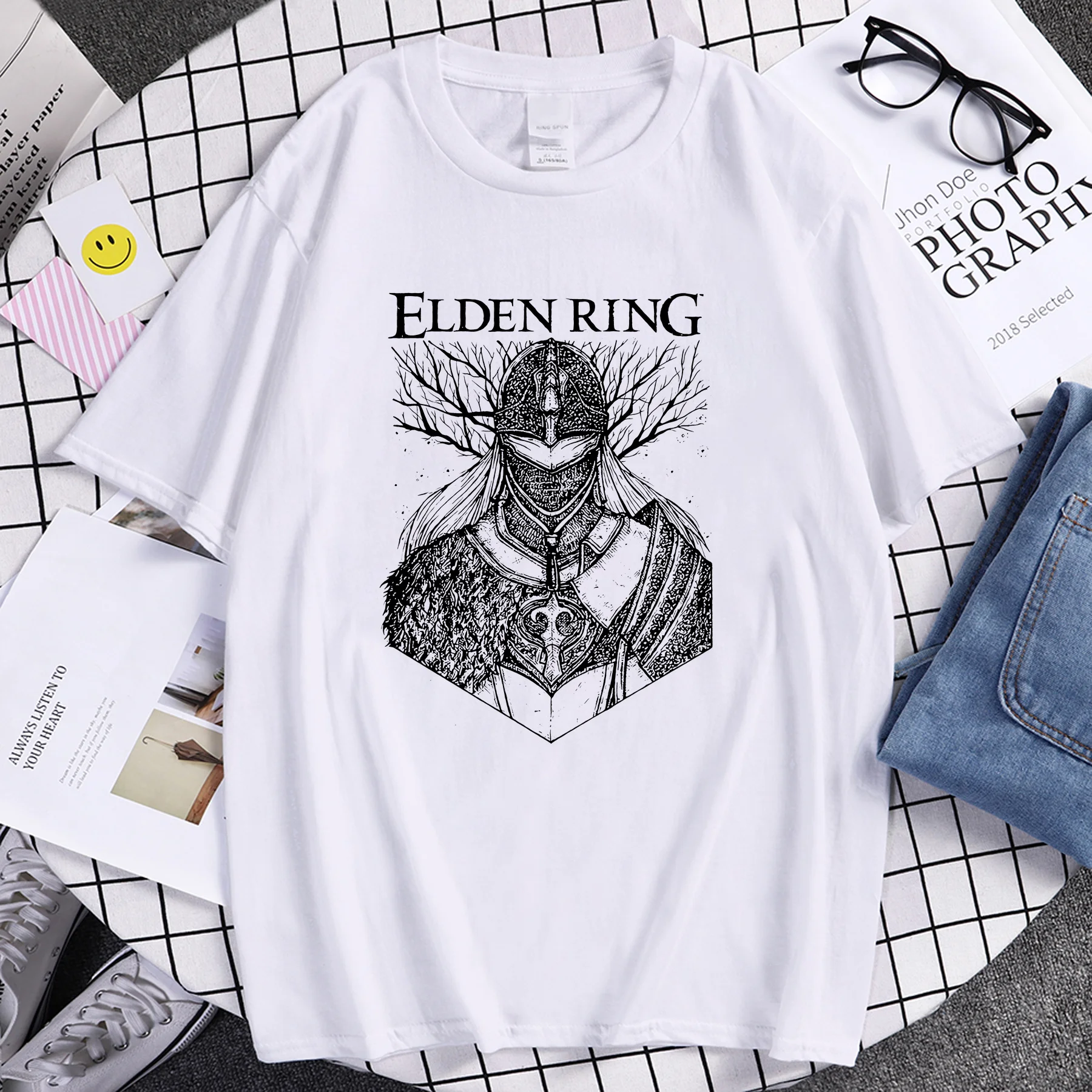 

Men/Women Harajuku Anime Summer Unique Fashion Hip Hop Oversized T-shirt Elden Ring T-shirt Graphic Tees Short Sleeve Tops