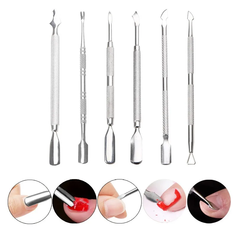 

Толкатель для дизайна ногтей, приспособление для удаления омертвевшей кожи, палочка, пинцет из нержавеющей стали для гель-лака, инструмент ...