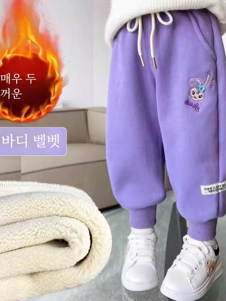 Утепленные брюки на флисовой подкладке для девочек. Зимние детские повседневные