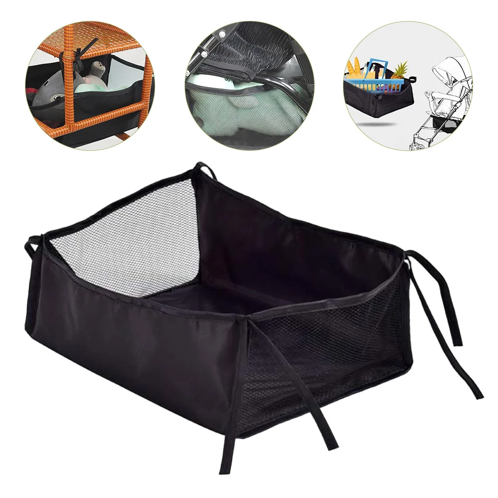 

Stroller Baby Basket Storage Bottom Organizer Wagon Accessories Hanging Pushchair Pram Umbrella Diaper Pouch Mesh Attachment