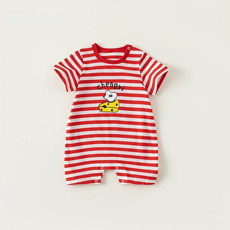 Newborn Summer Bodysuit Jumpsuit for Girls Rompers for Boys Stripe Printing Cotton Clothes for Newborn Girls Clothes for Kids