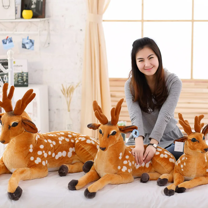 

New Giant Big Cuddly Deer Plush Soft Toy Reindeer Animal No Sound Nice Xmas Gift Stuffed Animals Plush Stitch Cute Plush