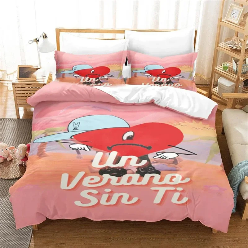 UN VERANO SIN TI Bedding Set Bad Bunny Duvet Cover Bedroom Comforter Single Twin King ​Size Quilt Home Textile 2/3PCS