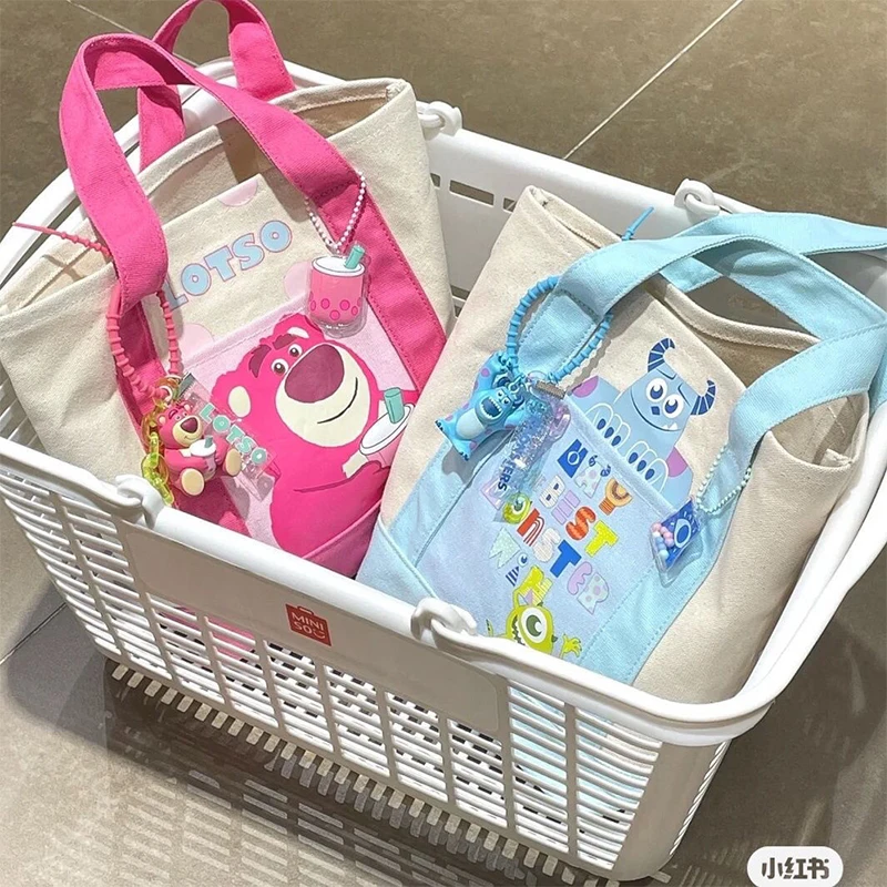 

Kawaii 12Inch Disney Lotso Alien Series New Canvas Shopping Bag, Lunch Box, Bag, One Shoulder Handbag, Gift for Girls