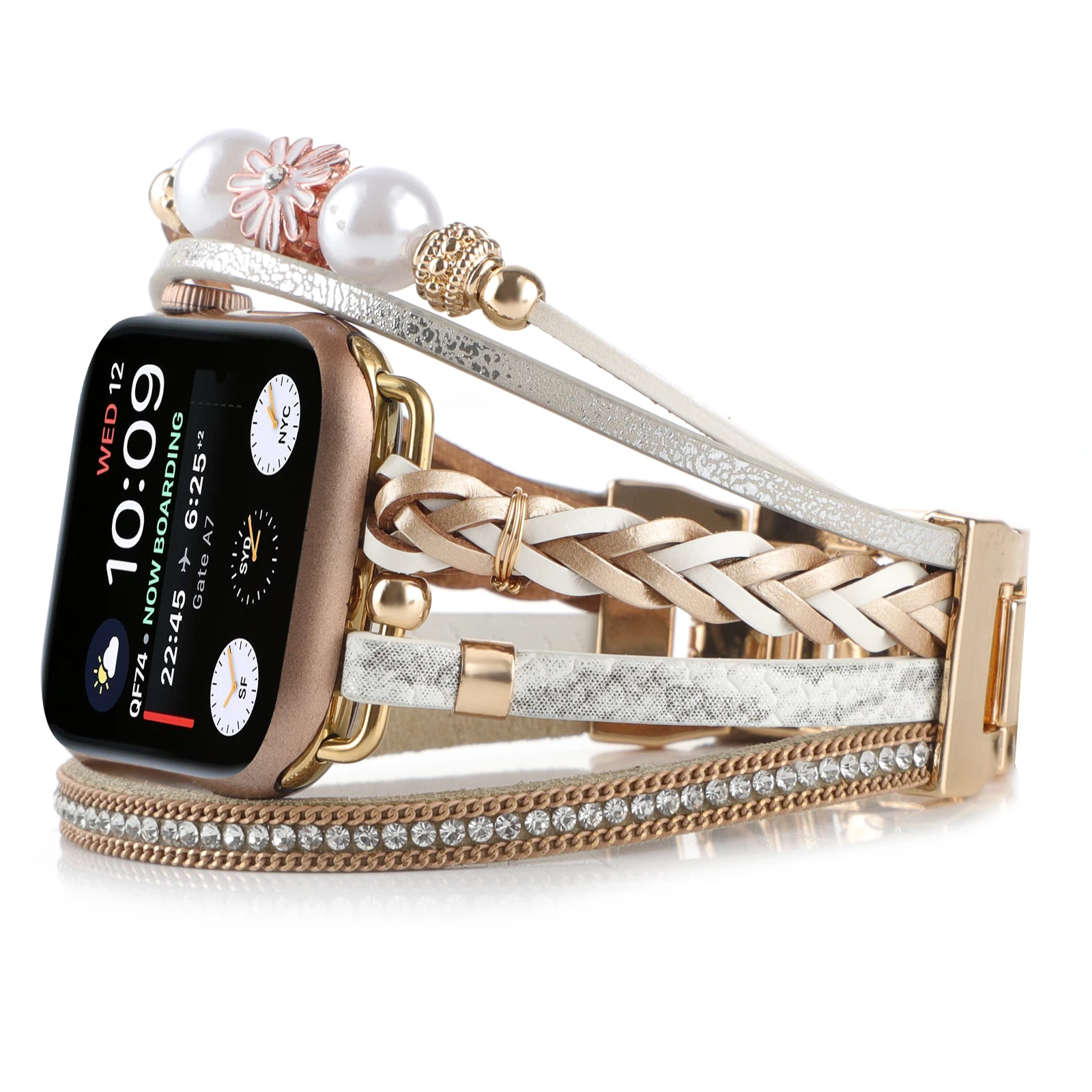 Jewelry strap for Apple watch band stainless steel bracelet chain iwatch87654312SE Ultra Chrysanthemum 38 40 41 42 44 45mm women