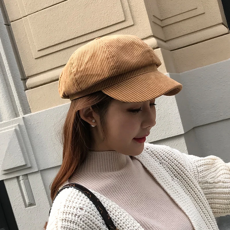 

Fashion Women Artist Vintage Newsboy Cabbie Peaked Beret Cap Warm Baker Boy Visor Hat Flat Cap