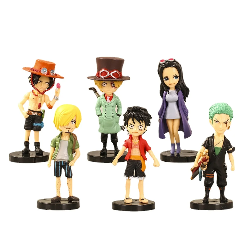 

Экшн-фигурка Luffy Sanji Boa Hancock Ace Roronoa Zoro из ПВХ, 6 шт./компл., аниме, детские подарки
