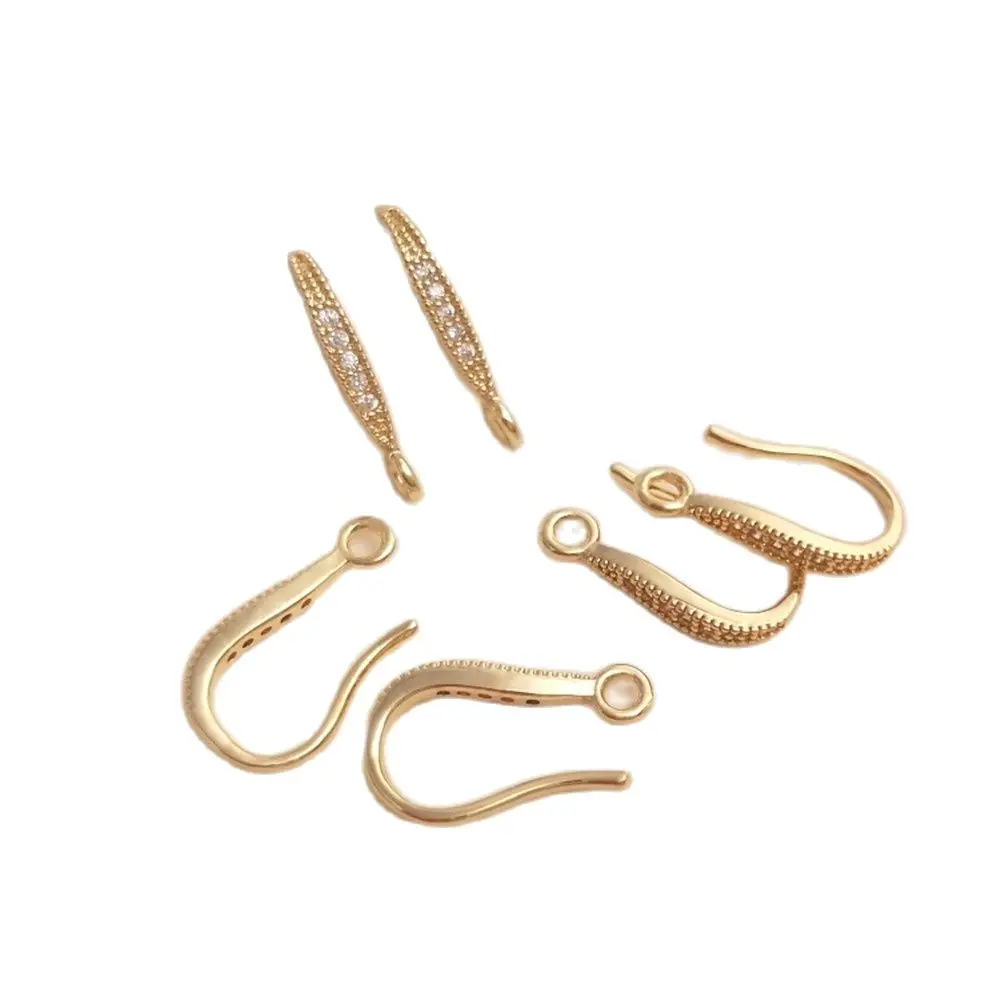 

Earring accessories 14K gold encrusted zircon earhook strap strap handmade DIY earring material