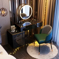 80cm assemble dressing table for bedroom drawer makeup vanity cabinet mirror with lights and table set metal legs makeup storage